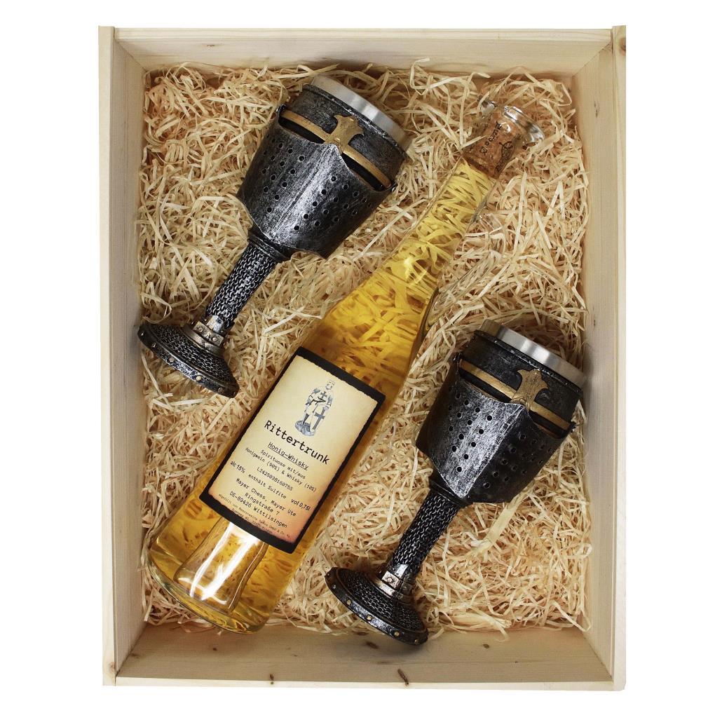 Geschenkset Rittertrank Honig Whisky mit 2x Kelch und Gravur