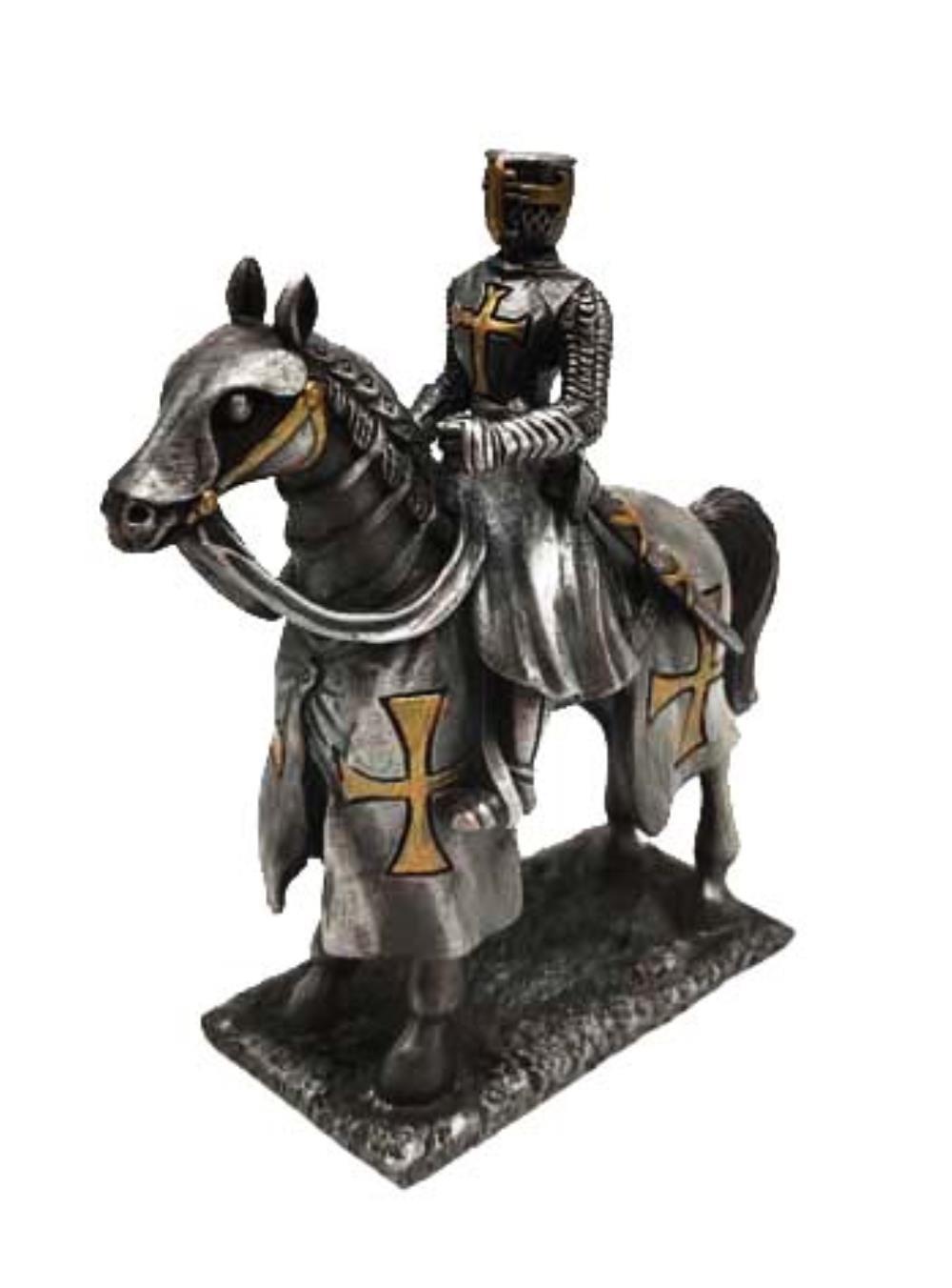 Pewter Knight - Crusader on horse